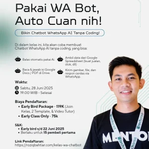 WA Bot Auto Cuan: Kelas Bikin Chatbot WhatsApp AI Tanpa Coding