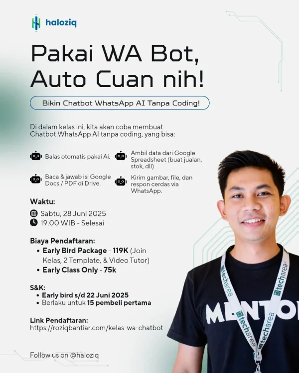 WA Bot Auto Cuan: Kelas Bikin Chatbot WhatsApp AI Tanpa Coding